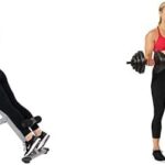 Sunny Health and Fitness 45 Degree Hyperextension Roman Chair, Steel, Grey, One Size + Exercise Vinyl 18 KG Dumbbell Set Hand Weights for Strength Training, Weight Loss, Workout Bench